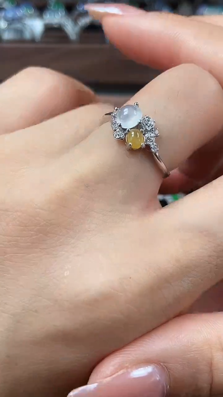 银S925镶嵌戒指翡翠4147