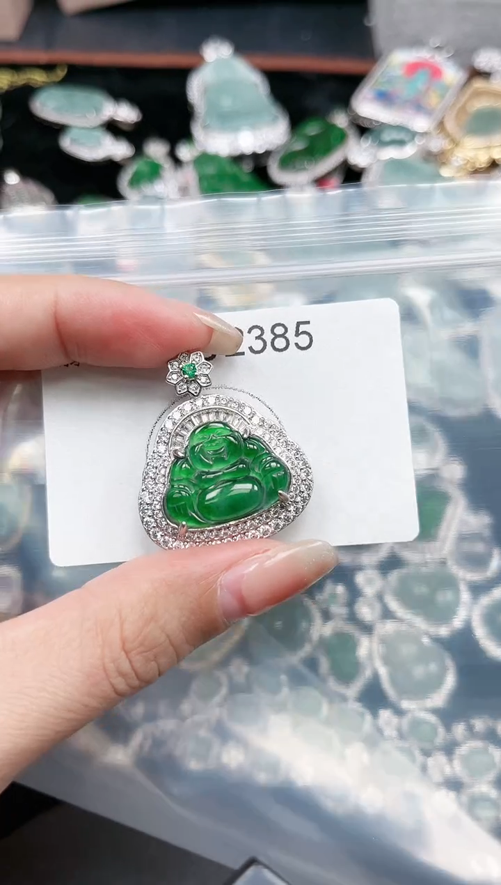 【闪购商品】翡翠颈饰未镶嵌赠皮绳385