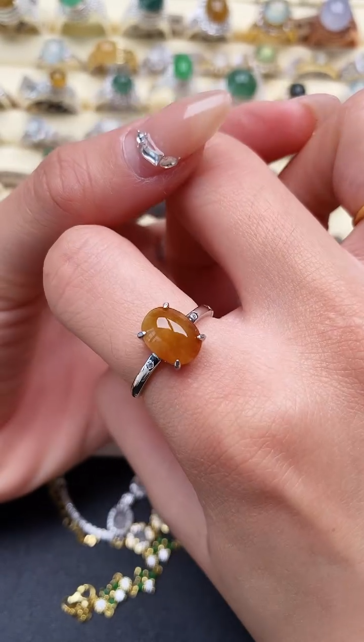 【闪购商品】翡翠戒指银S925镶嵌1111111+4