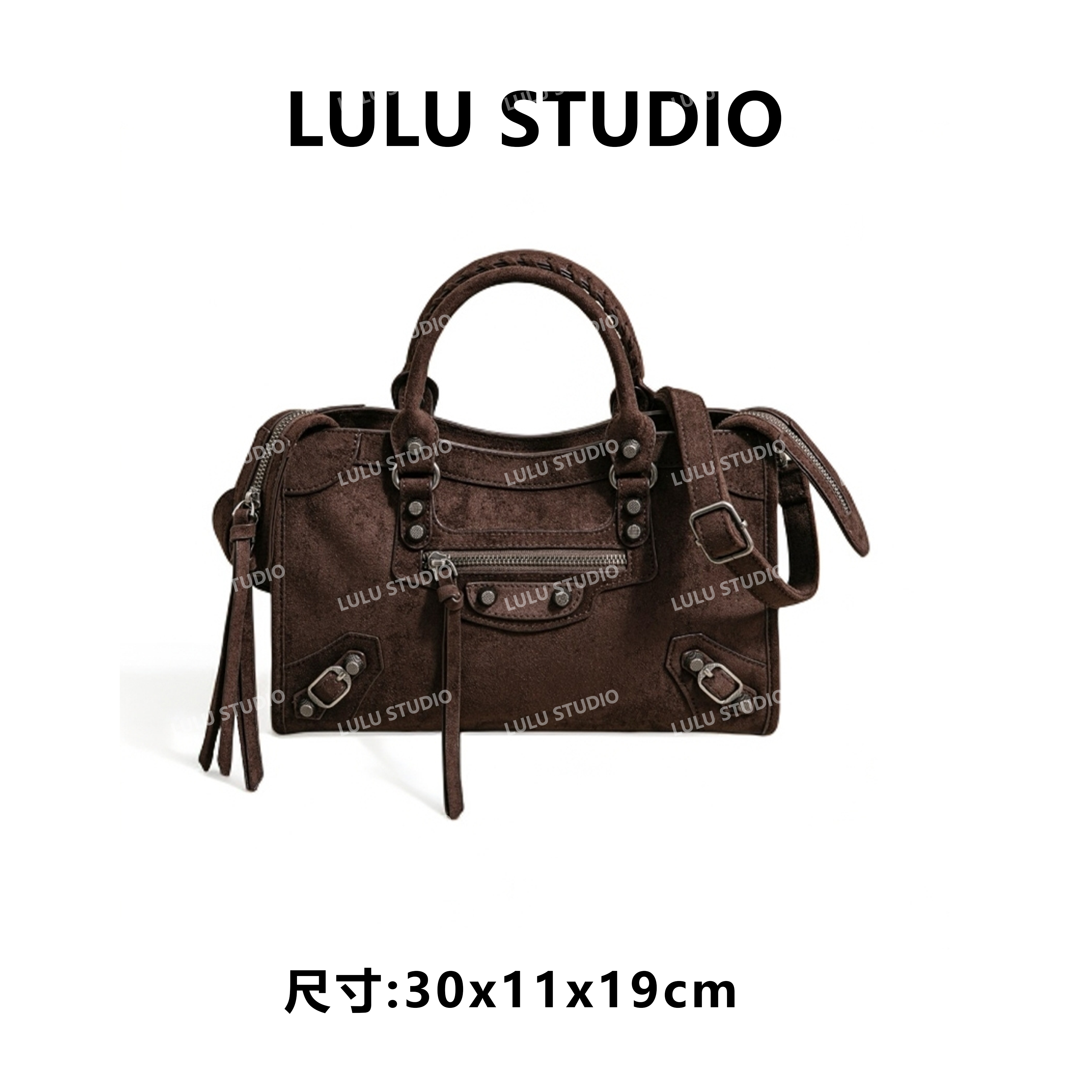 【LULU】SK-63062-咖啡RAIN.CUN气质时尚百搭简约斜跨轻奢女包