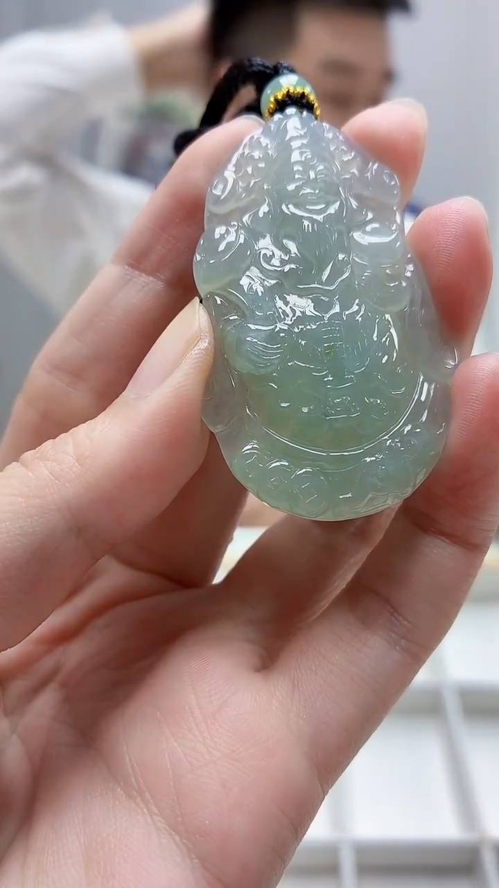 未镶嵌定制翡翠5028zm-毛货挂件财神77