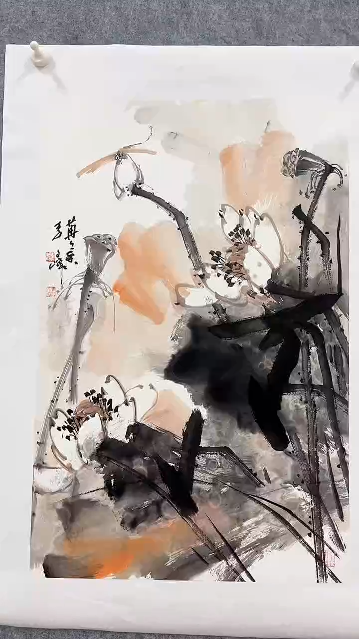 国画李文峰四尺三开花鸟精品 
