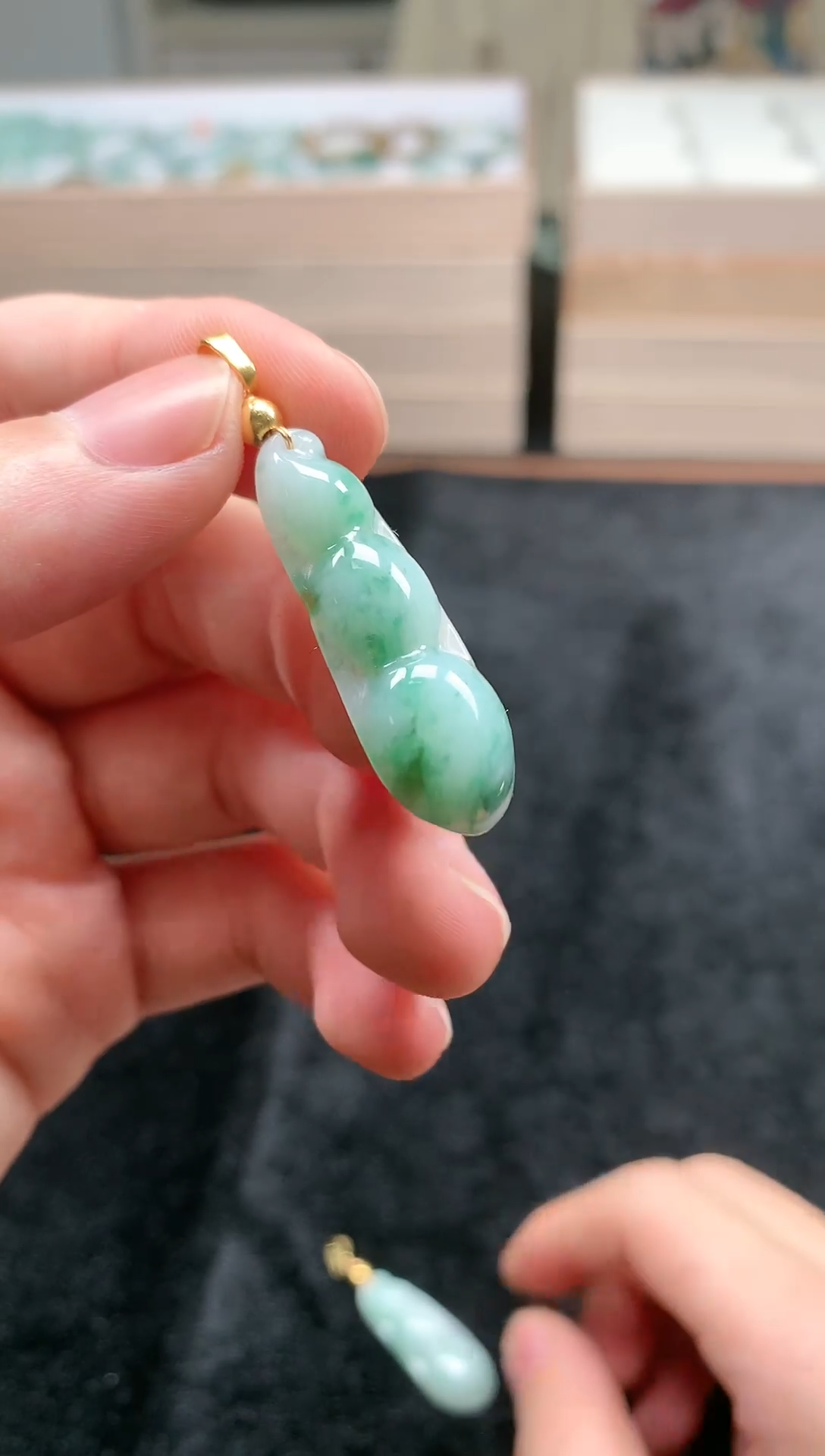 吊坠(赠链)银S925镶嵌翡翠翡翠吊坠