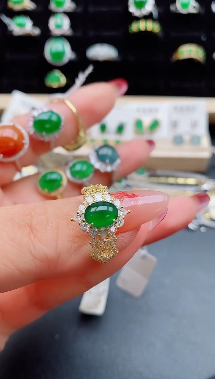 【闪购商品】翡翠戒指银S925镶嵌2312321