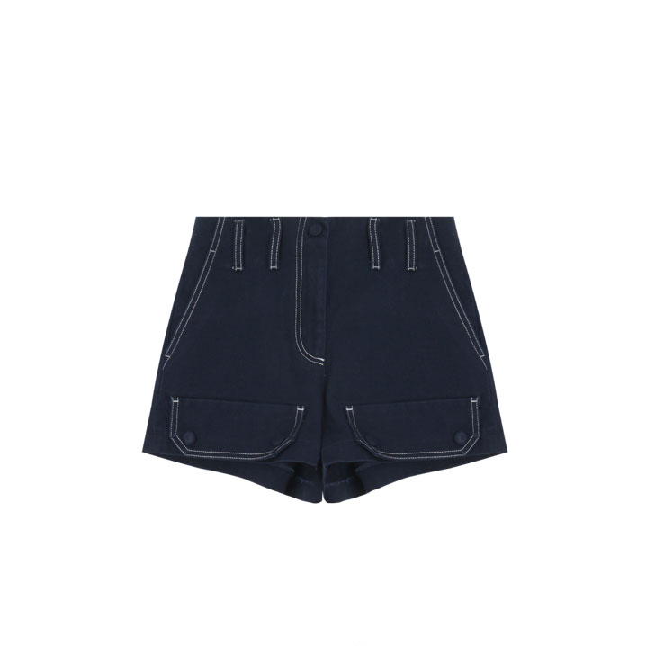 「靛韵酷短」四四大王夏季新款小众女装简约设计感百搭休闲短裤女