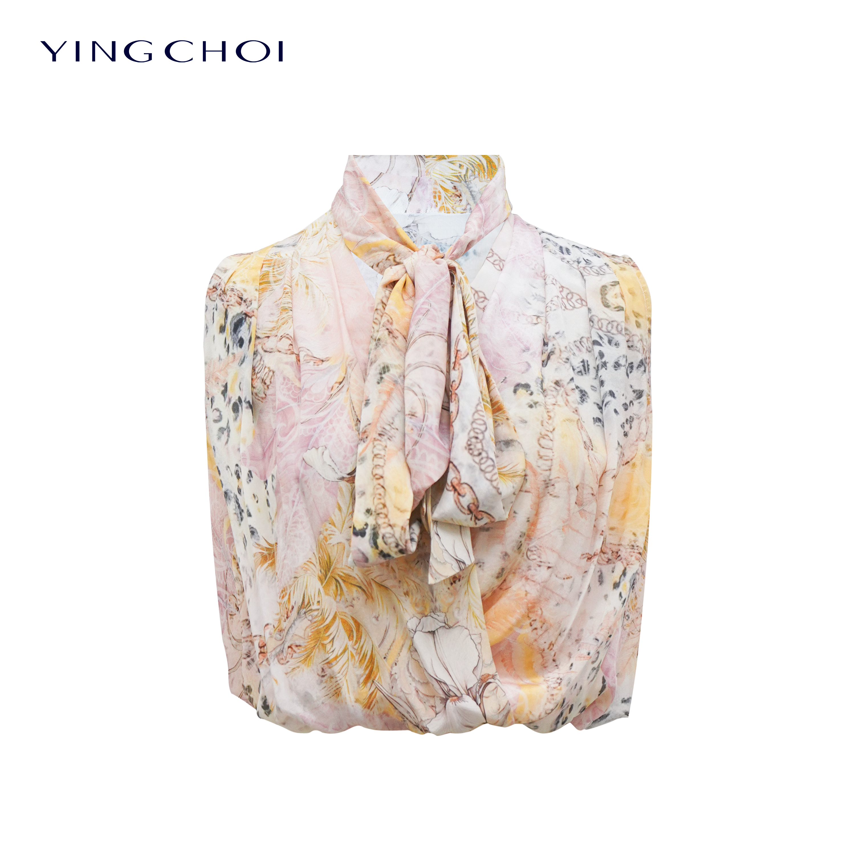 【诗语专属】YINGCHOI 新款豹纹系带无袖上衣 21820/71616