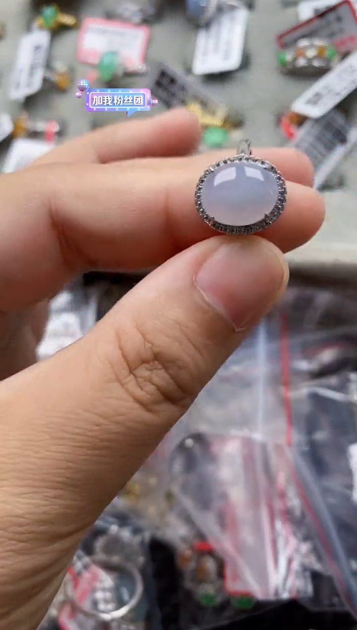 翡翠戒指银S925镶嵌5555---7
