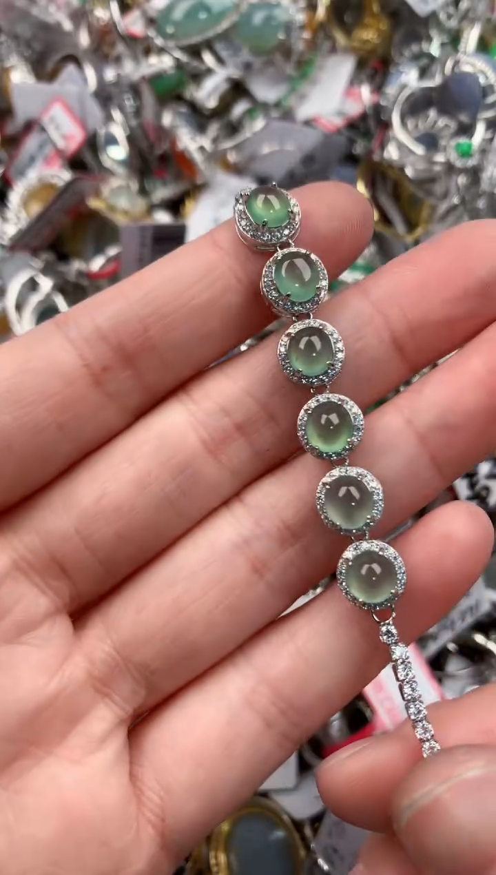 银S925镶嵌戒指翡翠222    8