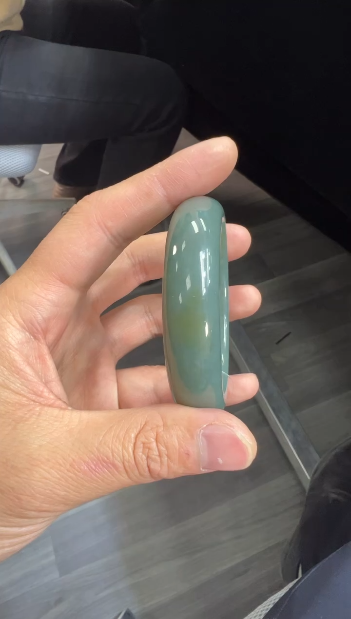 未镶嵌手镯和田玉m****i且末蓝59+手镯