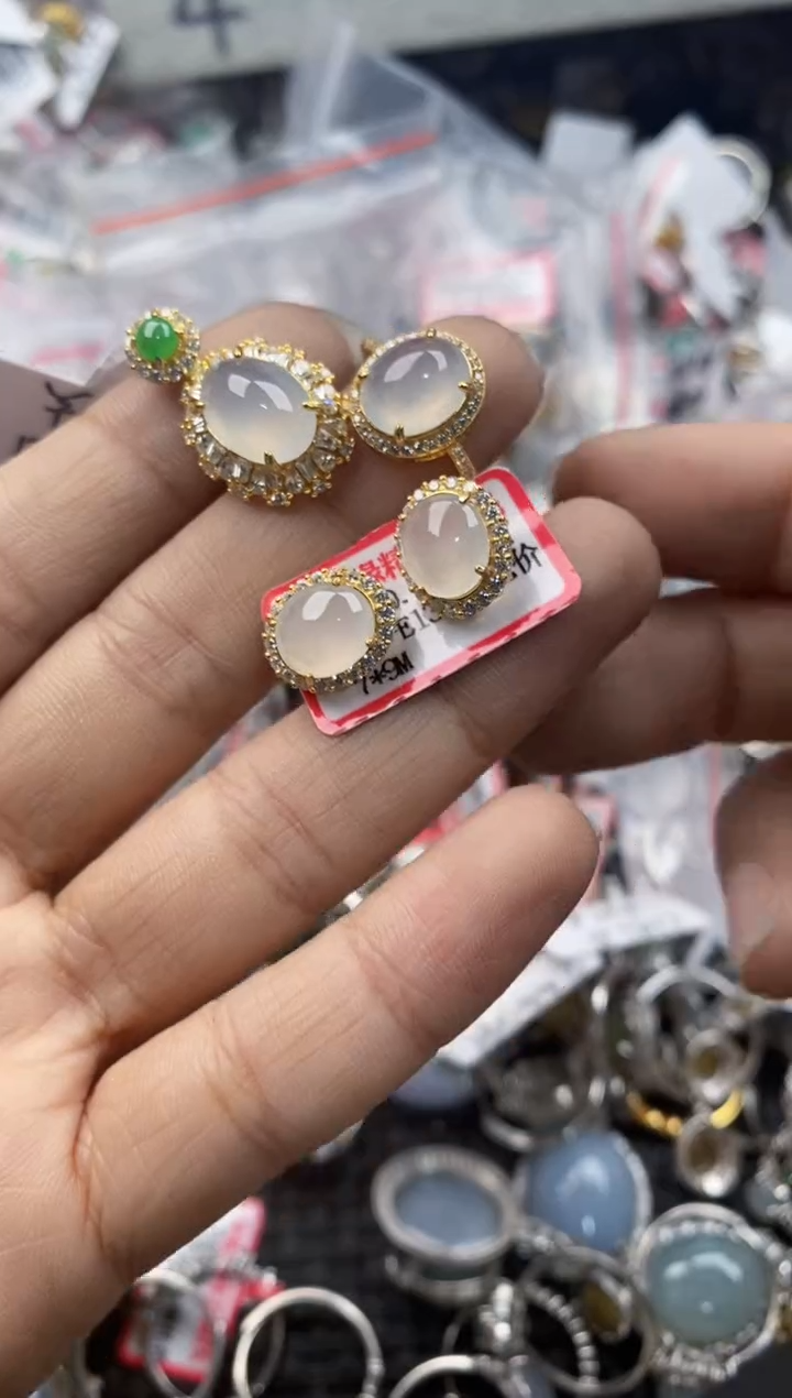 银S925镶嵌戒指翡翠999              10