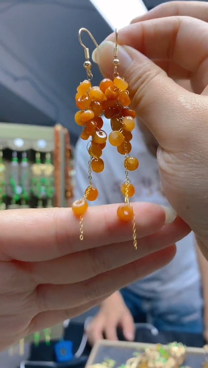 翡翠合金耳饰0185翡翠耳钩