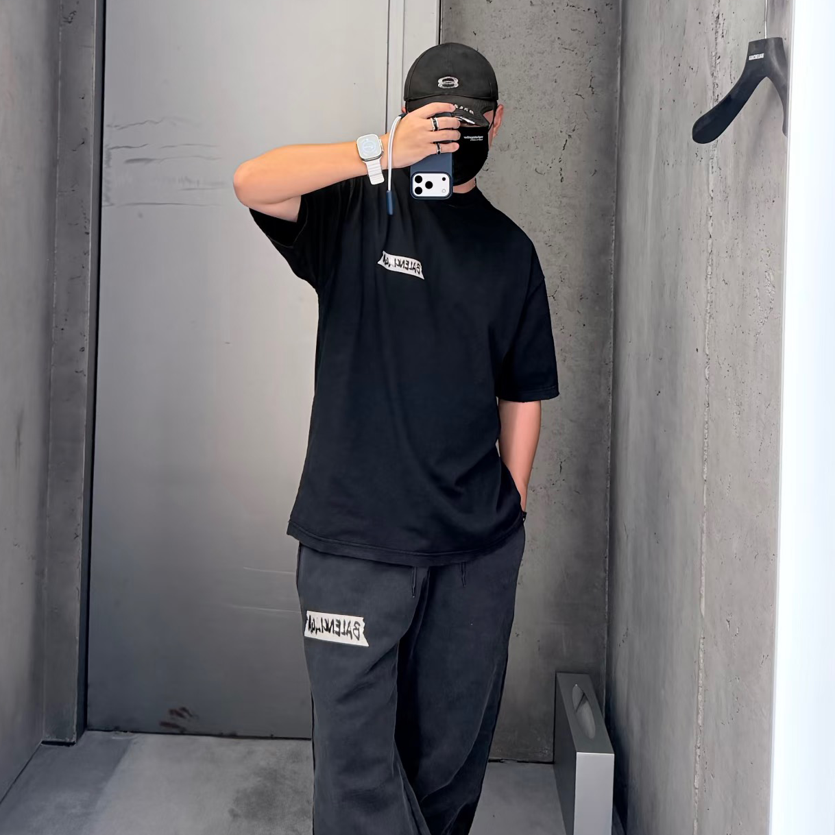 【原样开发】25s新款胶带印花男女同款短袖落肩T恤