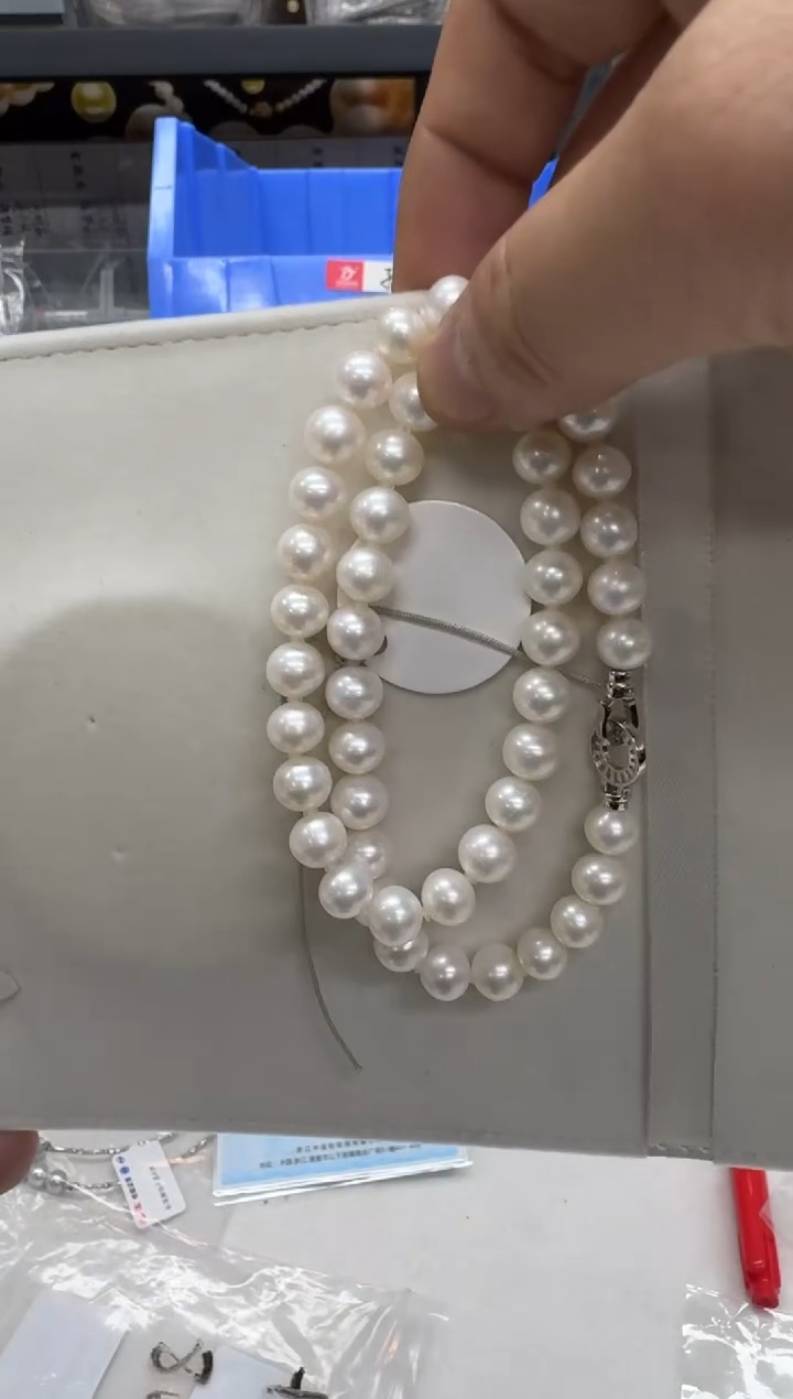 【闪购商品】淡水珍珠项链银S925镶嵌9-10mm