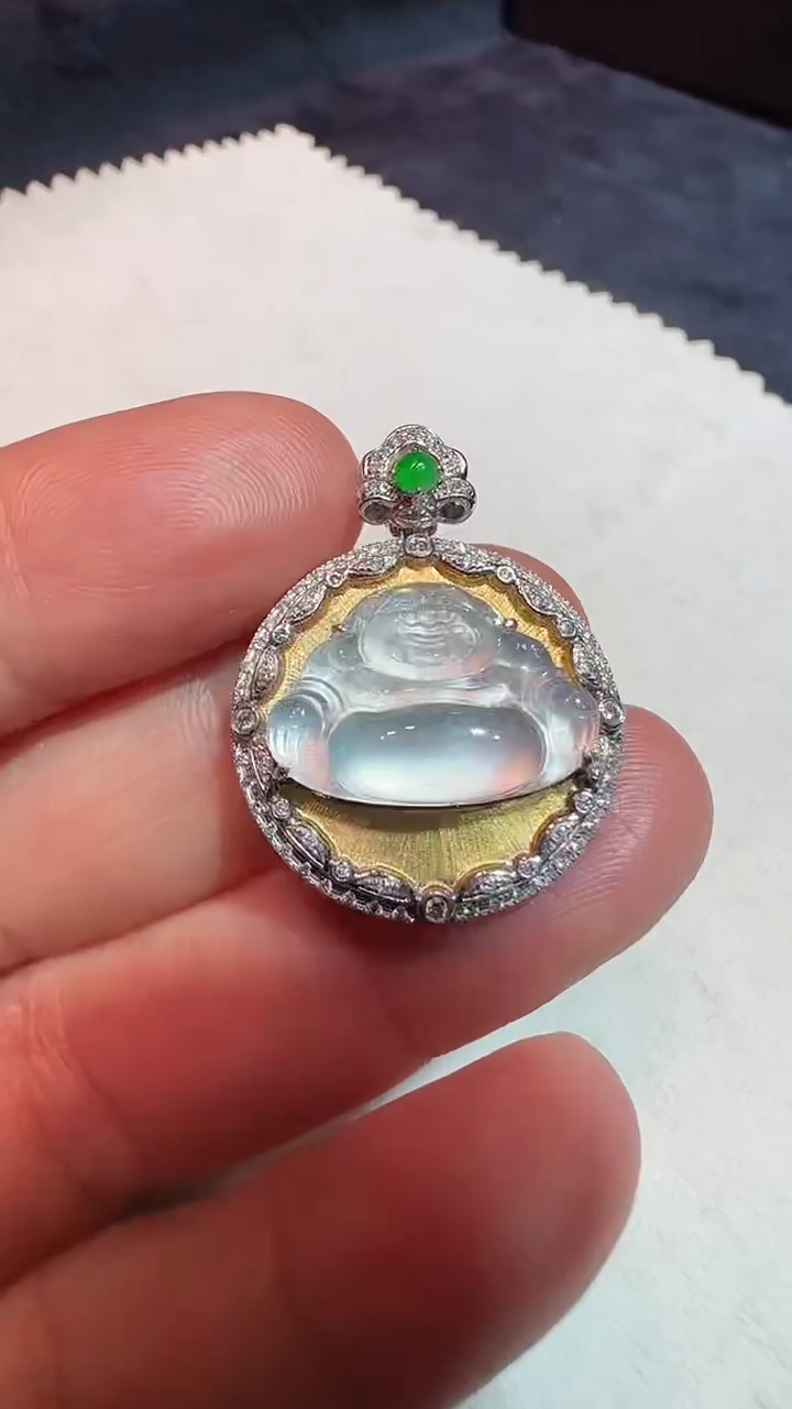 【闪购商品】翡翠吊坠(不含链)18K金镶嵌吊坠