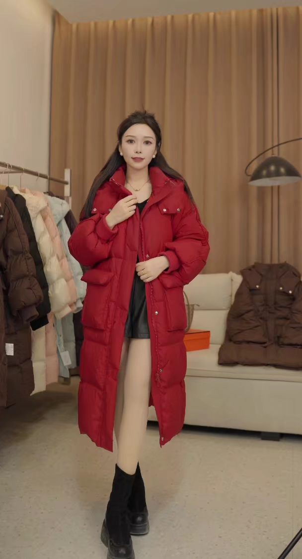 大口袋款连帽时尚百搭蓬松加厚羽绒服811