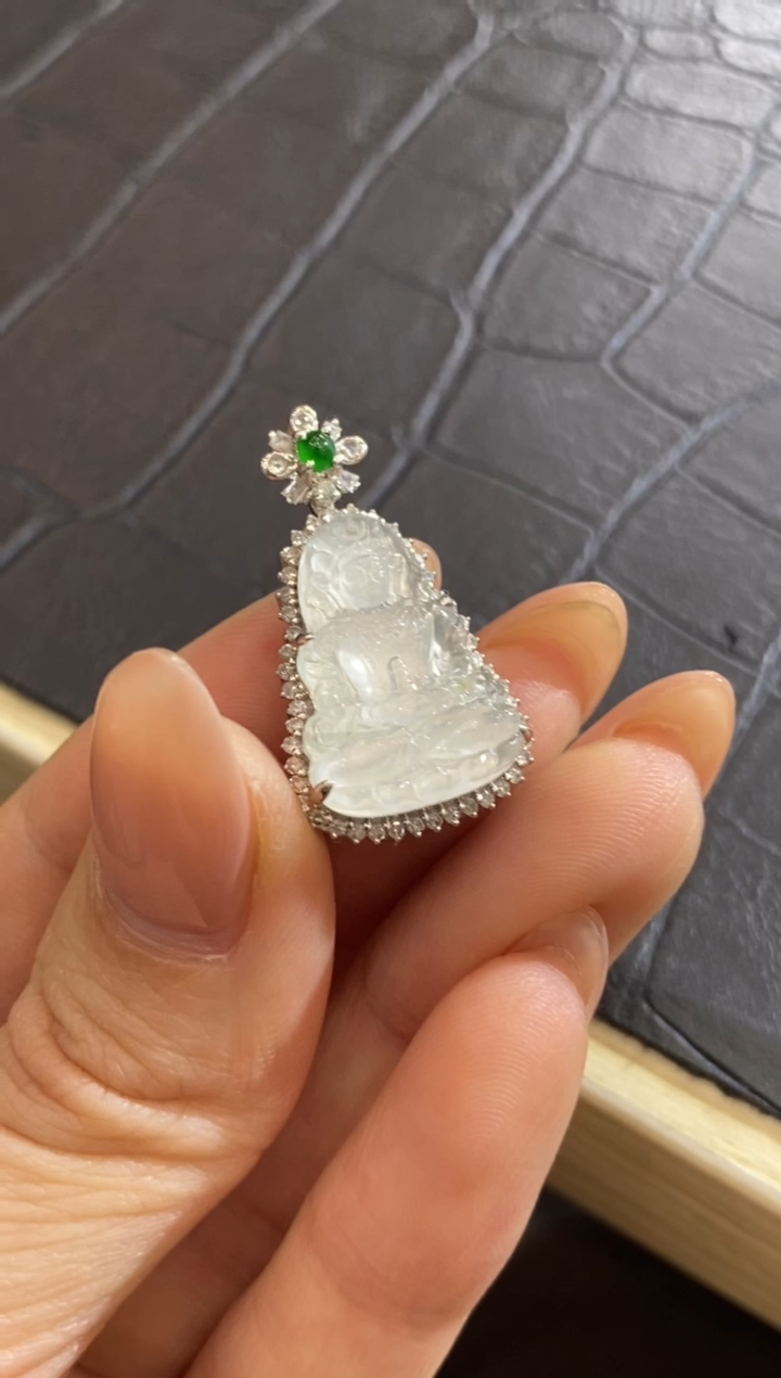 【闪购商品】翡翠颈饰18K金镶嵌收到货48小时鉴赏期（超时不退不换）