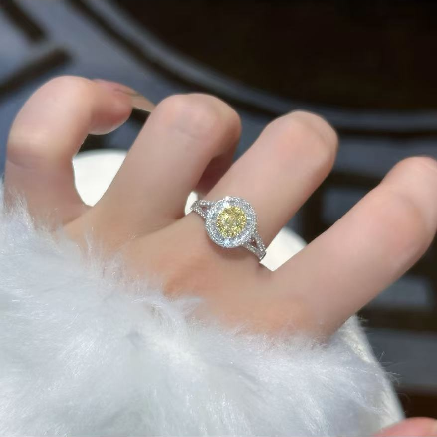 【QM珠宝】圆糖黄钻戒指