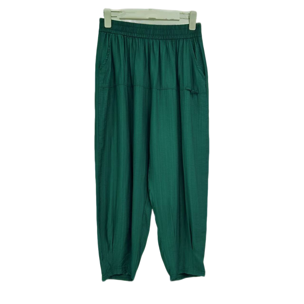 8427-超薄冰丝.棉纱九分（松绿）萝卜裤