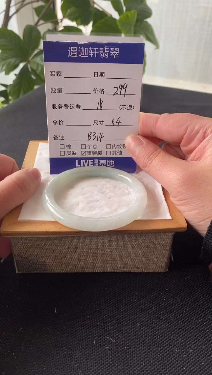 【闪购商品】翡翠手镯未镶嵌54.5圈口 B314编码