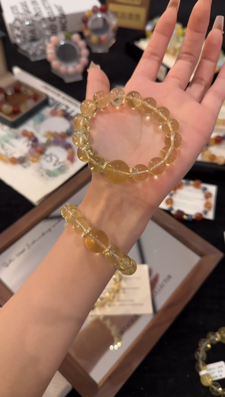 合金手链水晶黄水晶x3279