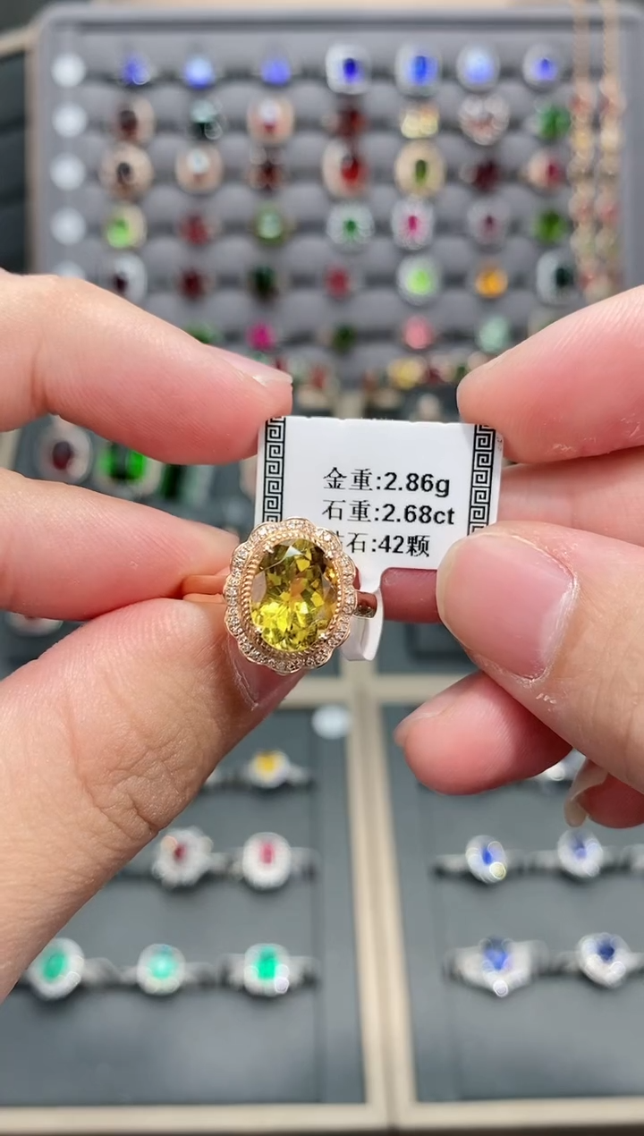 【闪购商品】碧玺戒指18K金镶嵌2.68   