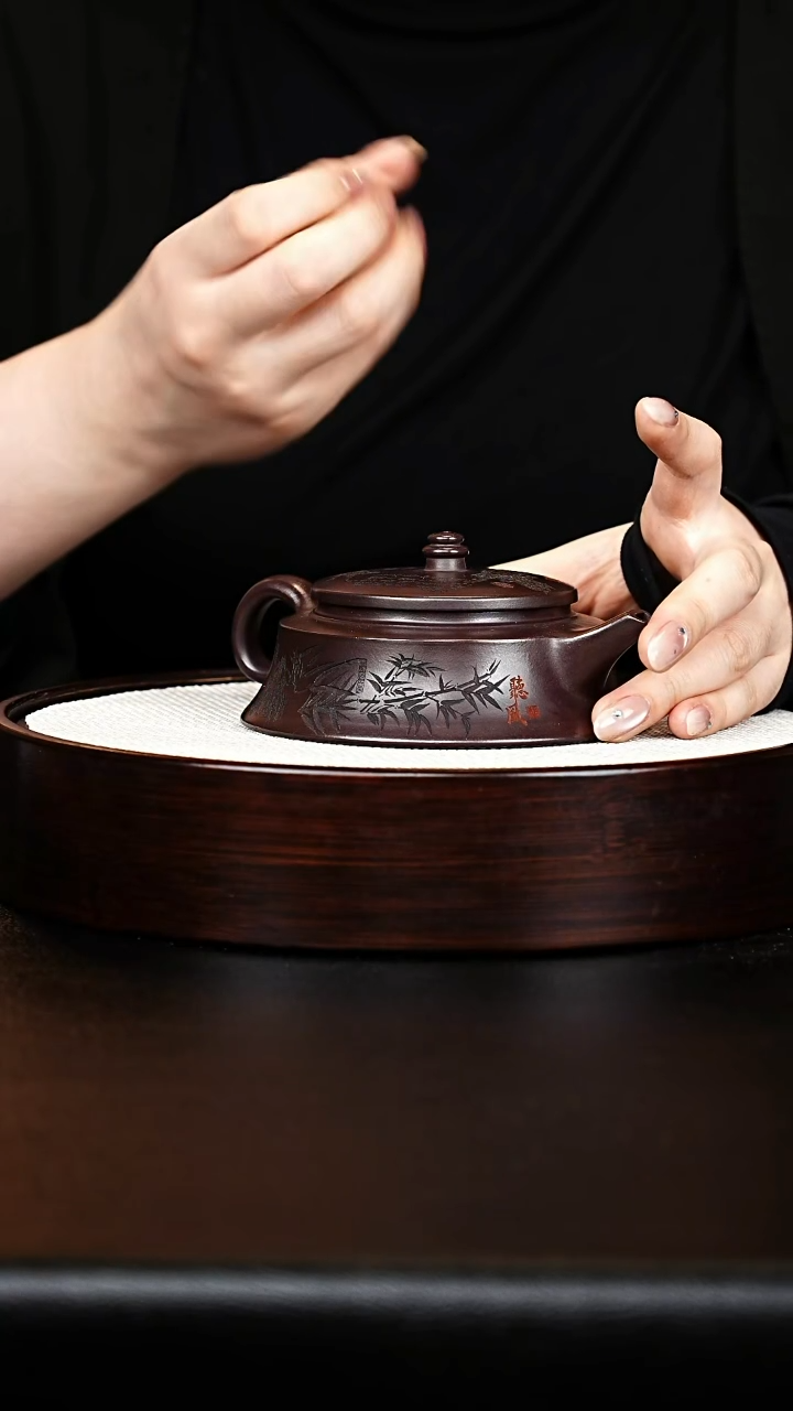 茶壶紫砂斗笠壶