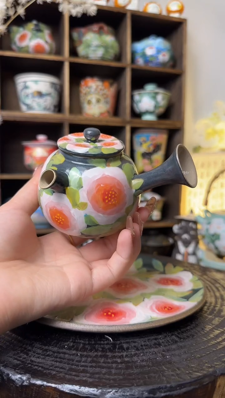 【闪购商品】石一暗夜玫瑰侧把壶