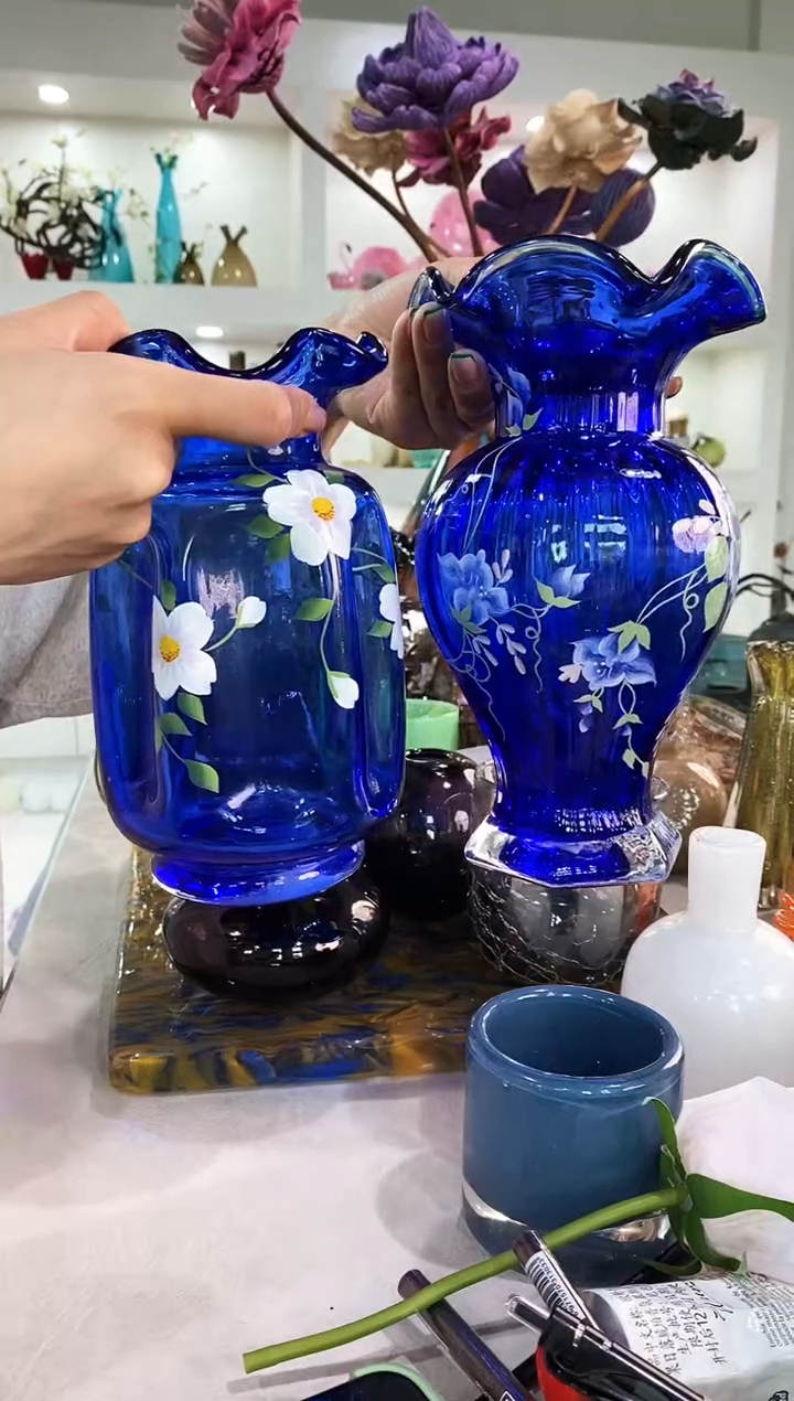 亮*慕忆家手作琉璃花瓶一对