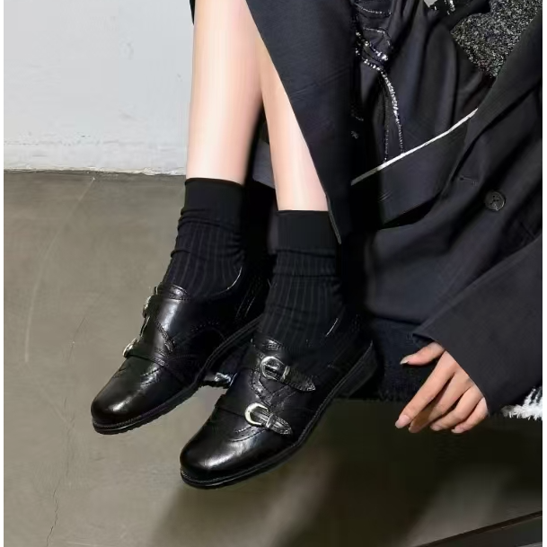 新款牛皮乐福鞋5002黑色