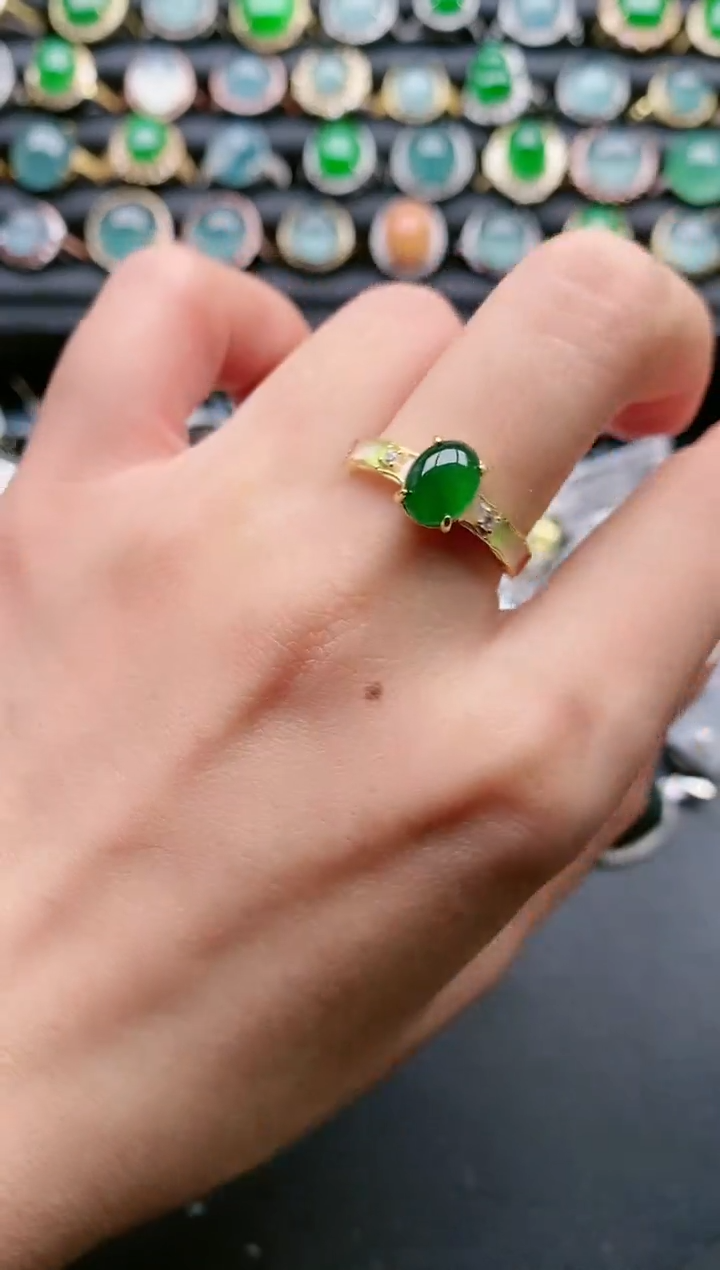 【闪购商品】翡翠戒指银S925镶嵌111111