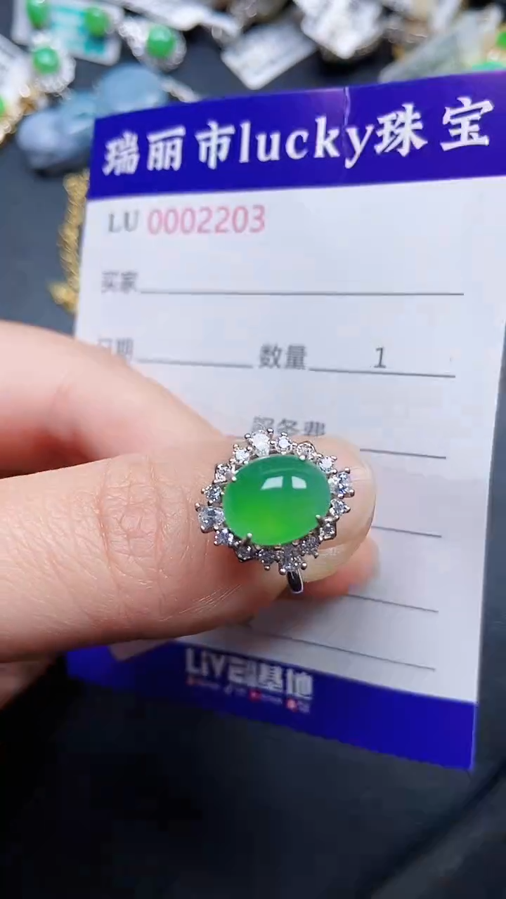 颈饰银S925镶嵌翡翠2203
