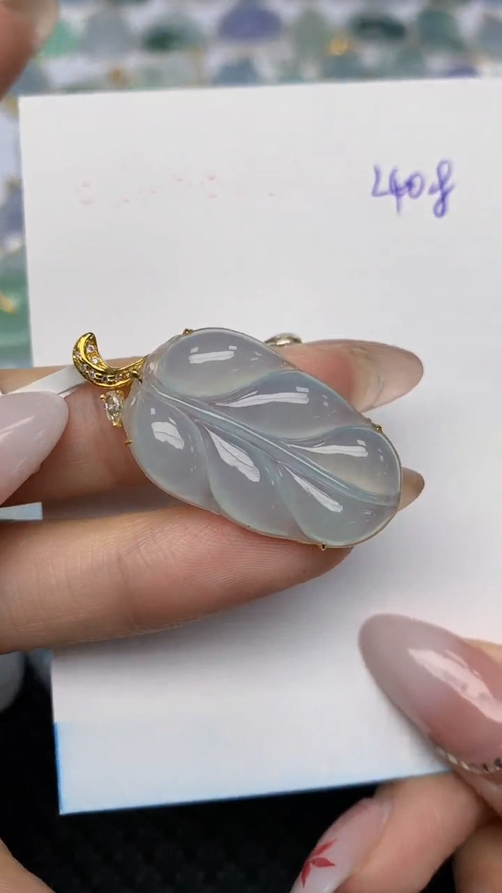 【闪购商品】翡翠颈饰18K金镶嵌天然翡翠A货