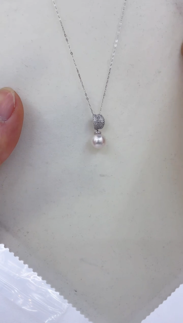 颈饰银S925镶嵌海水珍珠  