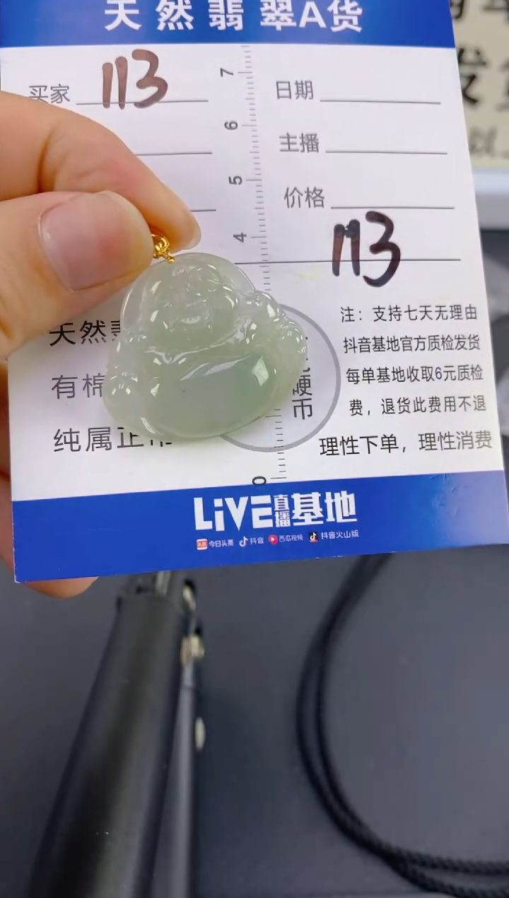 【闪购商品】翡翠颈饰18K金镶嵌天然A货翡翠 113