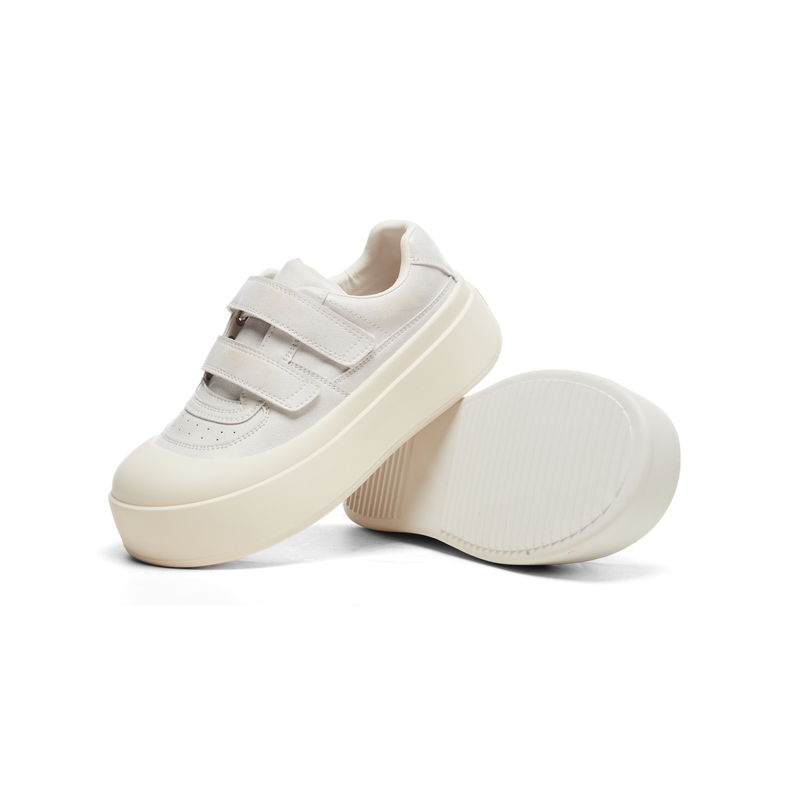 春季新款冷粘工艺低帮系带休闲鞋百搭防水潮鞋厚底板鞋X检 8758-1