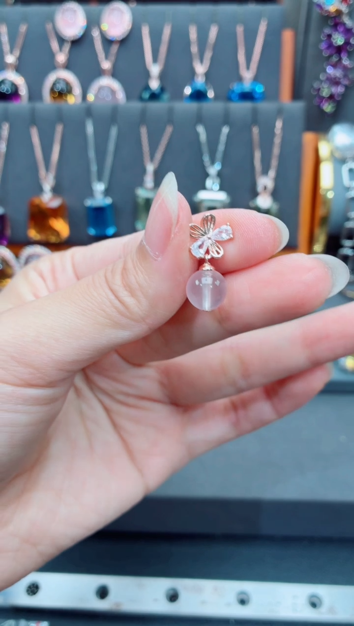 银S925镶嵌吊坠(不含链)水晶水晶吊坠