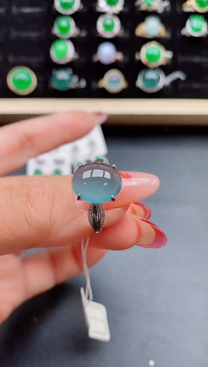 【闪购商品】翡翠戒指银S925镶嵌5080505