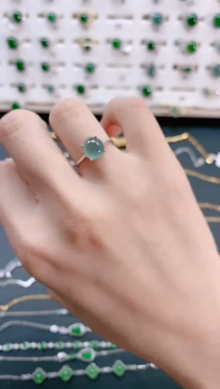 【闪购商品】翡翠戒指银S925镶嵌天然翡翠