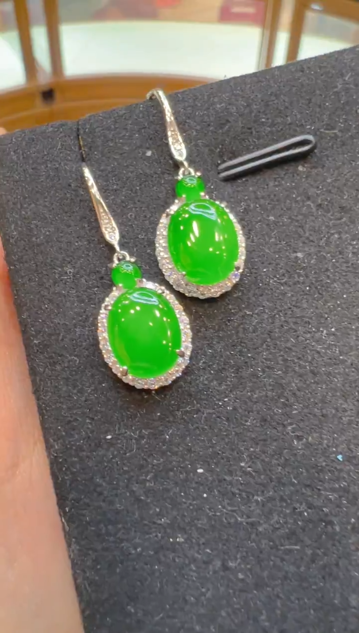 银S925镶嵌翡翠耳饰多样性团购发一件