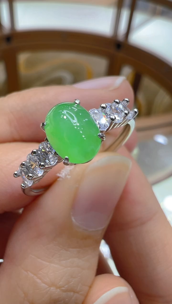 银S925镶嵌戒指翡翠多样性团购发一件