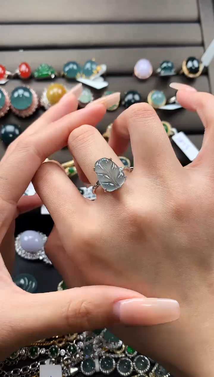 【闪购商品】翡翠戒指银S925镶嵌43575685