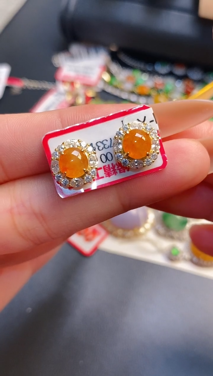 银S925镶嵌戒指翡翠天然