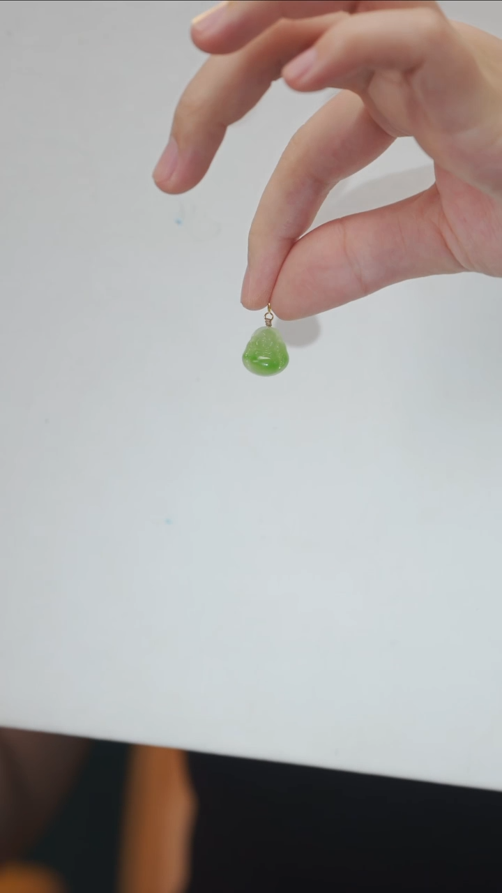 和田玉18K金镶嵌吊坠(不含链)吊坠