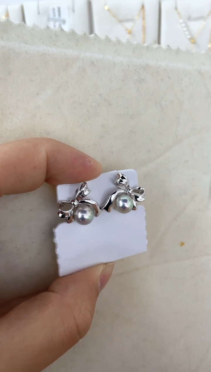 【闪购商品】海水珍珠耳饰银S925镶嵌耳钉
