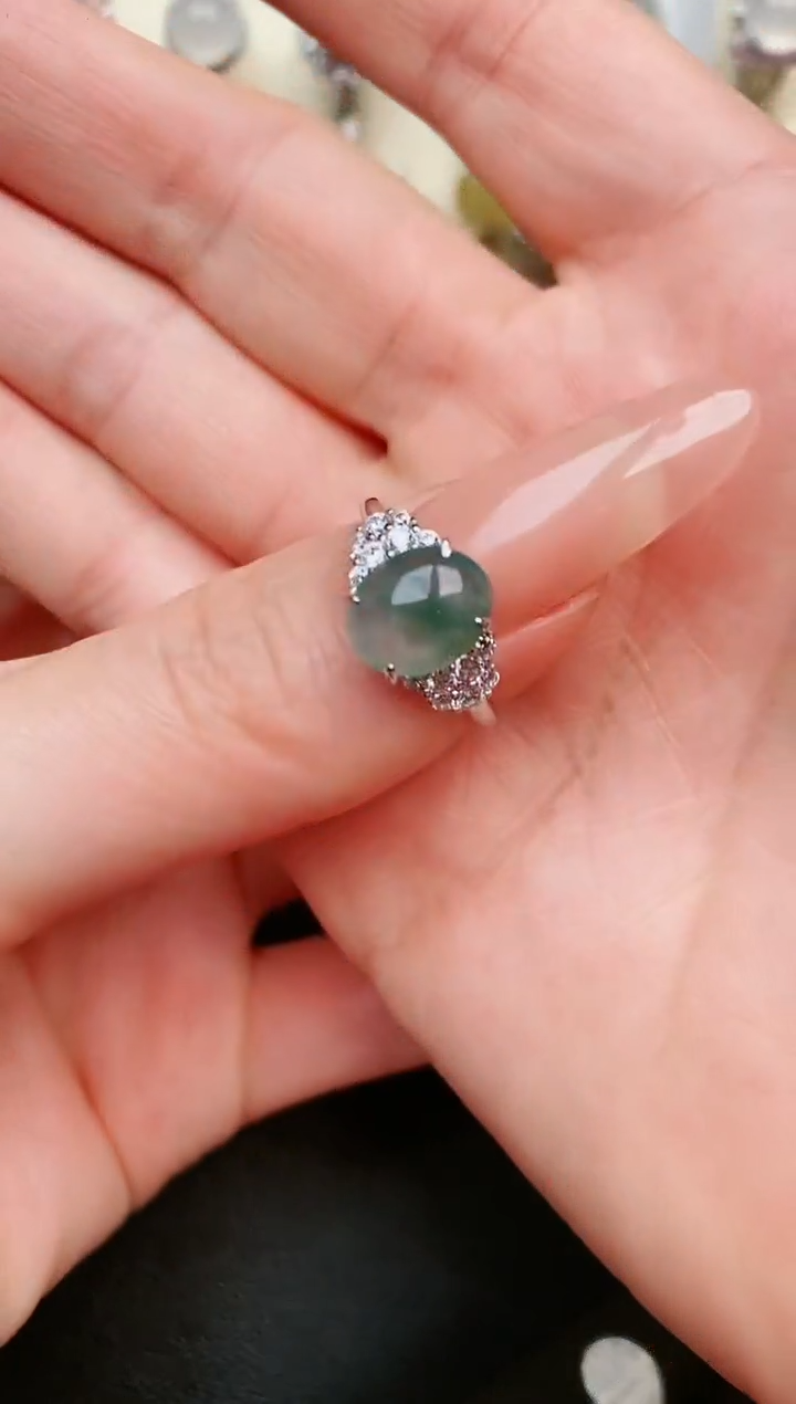 【闪购商品】翡翠戒指银S925镶嵌....