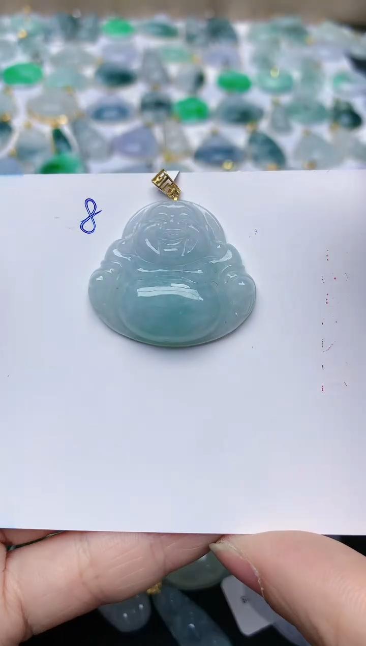 【闪购商品】翡翠颈饰18K金镶嵌天然翡翠8A货