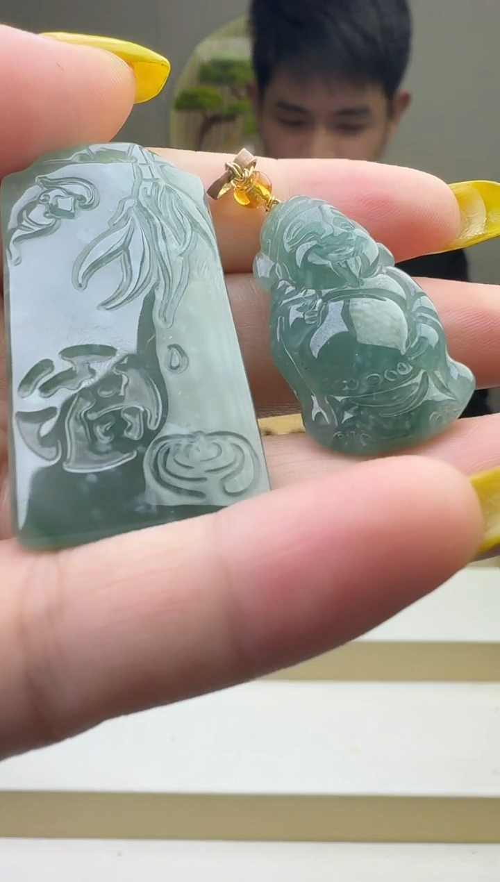 颈饰未镶嵌翡翠天然A货翡翠  多样性随机发其一