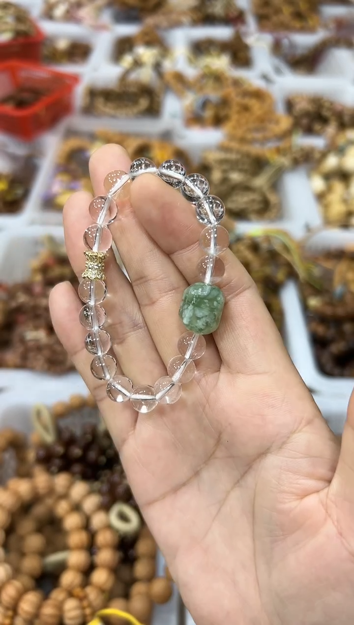 未镶嵌手链水晶卡8mm白水晶设计款单圈