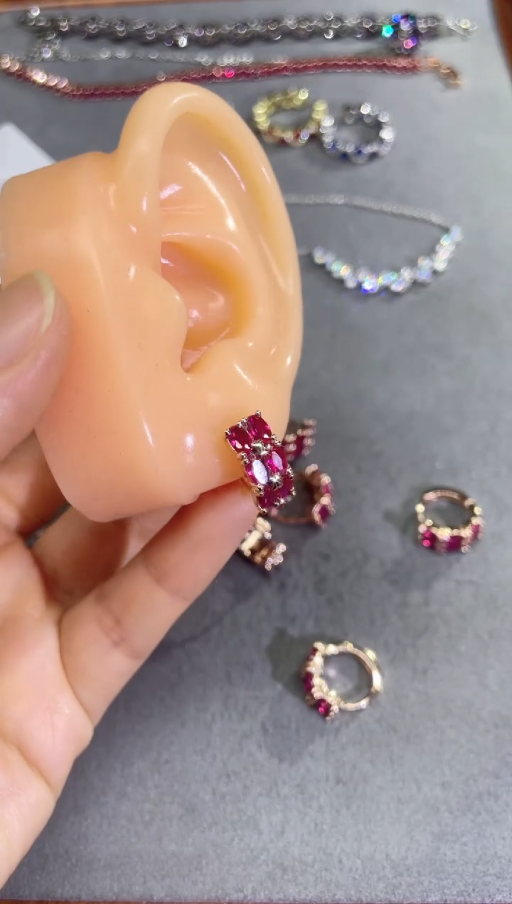 无非金属耳圈金色球球