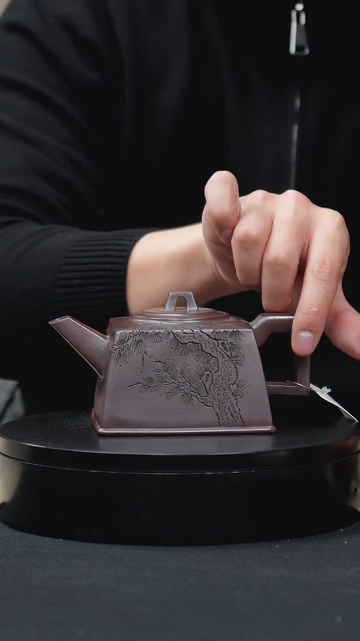 【闪购商品】紫砂茶壶067石红四方手工紫砂壶